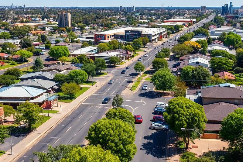 Uber driver guide for Doncaster suburb Melbourne showing residential streets and Westfield shopping area