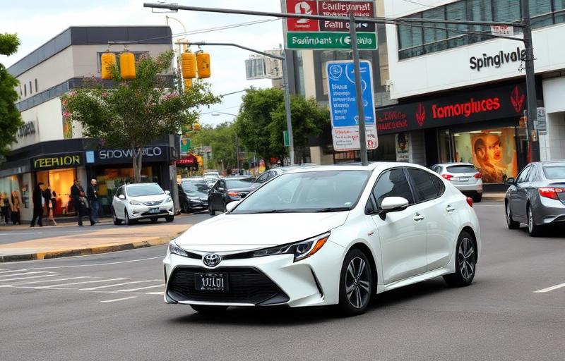 Rideshare car on Springvale Road near the famous restaurant precinct in Melbourne's south-east