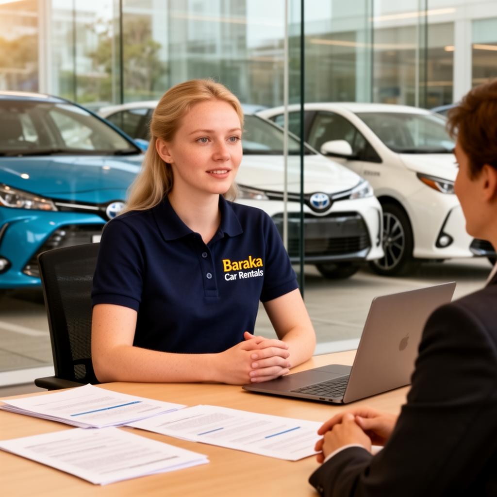 Baraka Car Rentals consultant assisting a customer